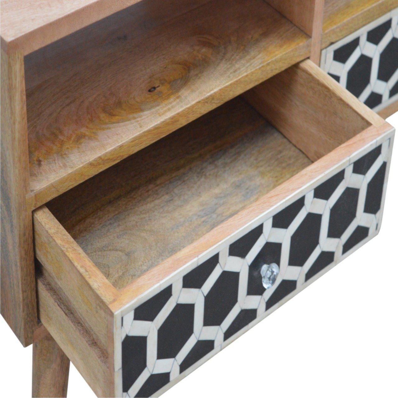 Bone inlay store media console