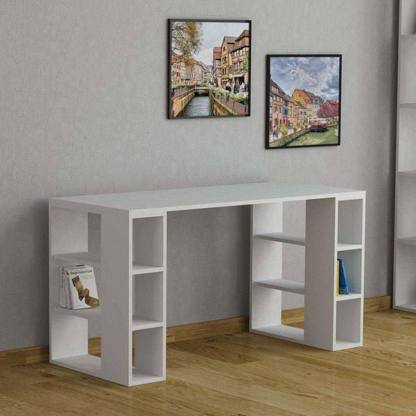 Storex Desk, White-Burgundy – Modern Furniture Deals